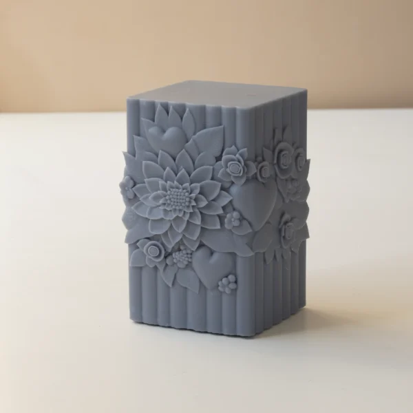 قالب سیلیکونی شمع مستطیل طرح گل وقلب قالب سیلیکونی شمع مستطیل طرح گل وقلب