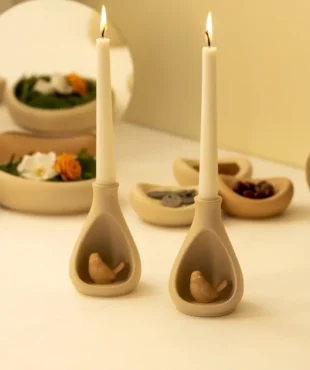 قالب سیلیکونی شمعدان دفرمه ساخته‌شده توسط مجموعه اهرا دکوراتیو