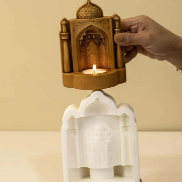 mehrab-candle-holder-artificial-stone-output قالب سیلیکونی جاشمعی طرح محراب