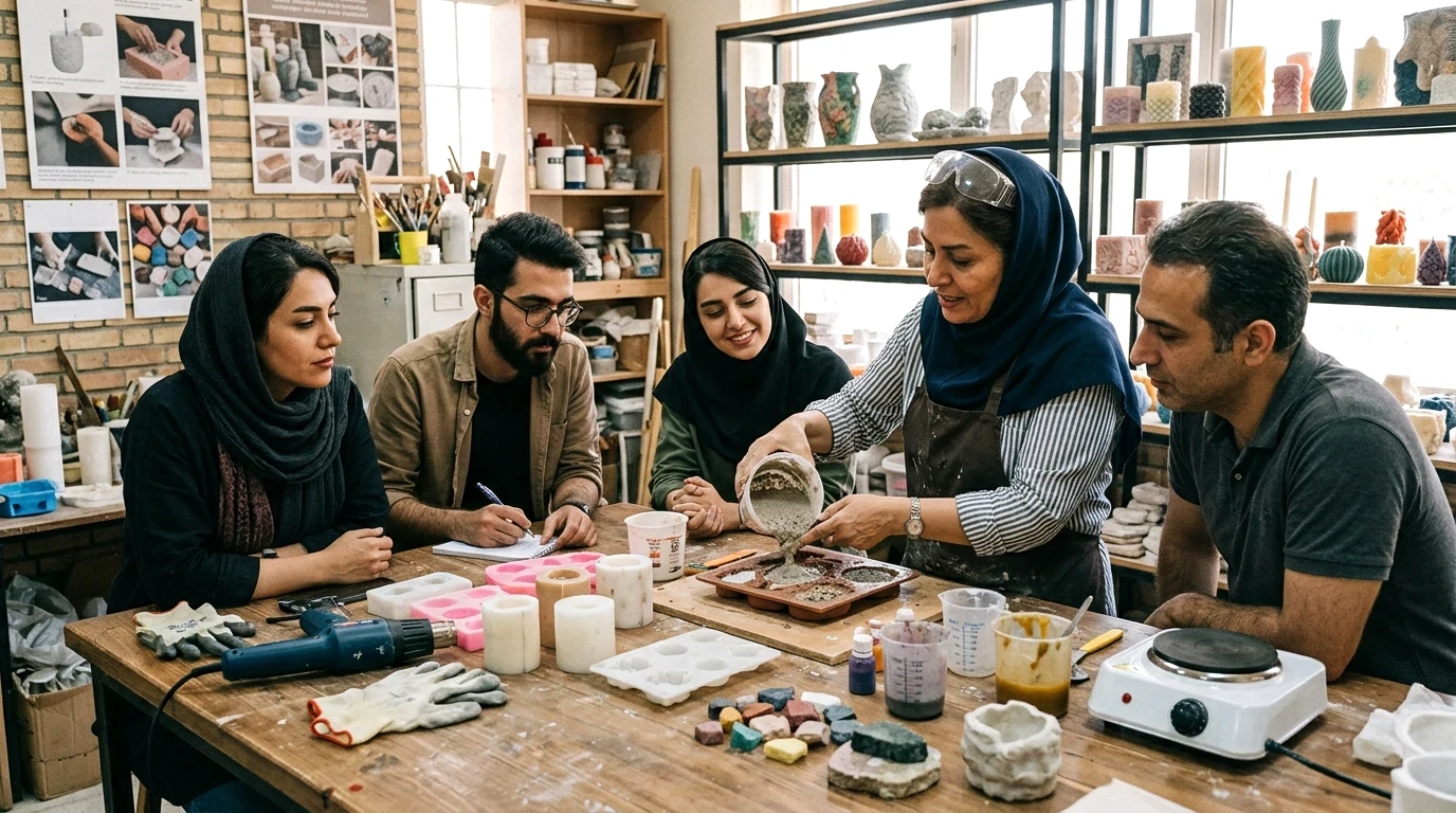 آکادمی اهرا و آموزش تخصصی سنگ مصنوعی و شمع‌سازی