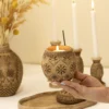 خروجی قالب سیلیکونی جاوارمر و جاشمعی طرح ترنج برند اهرا