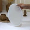 قالب سیلیکونی سینی بیضی لبه دار طرح ترنج مناسب سنگ مصنوعی و رزین
