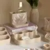 خروجی قالب سیلیکونی نظم دهنده دوقسمتی طرح برگ با پس قالب اهرا مناسب جا براشی و هولدر آرایشی نمای زیبا