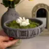 ظرف سبزه هفت سین طرح ترنج تولید شده با سنگ مصنوعی و رنگ آمیزی پتینه لوکس